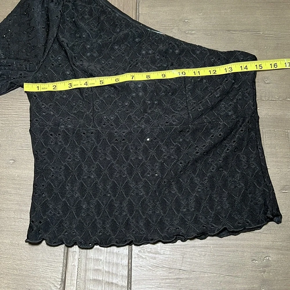 Good Luck Gem Black Asymmetrical Top new with tag